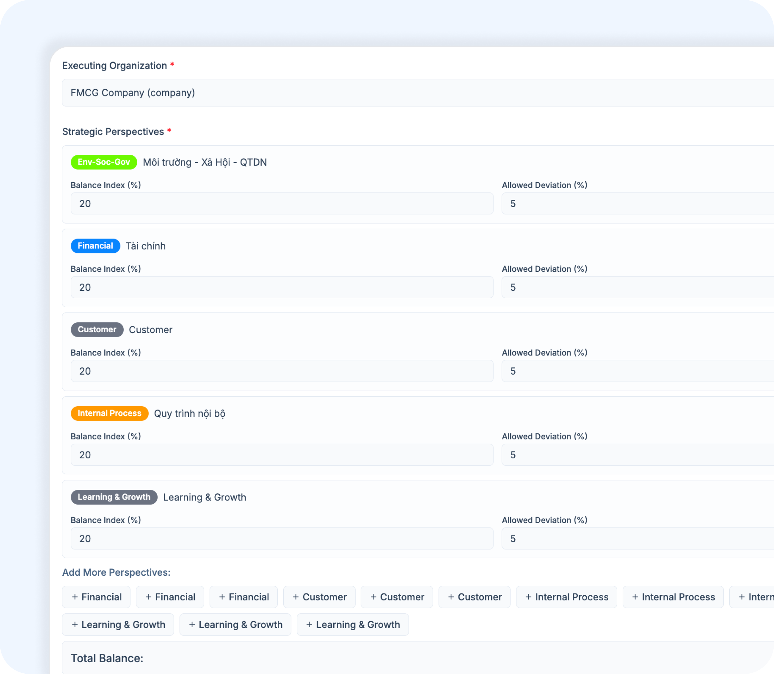 Giao diện Module KPI